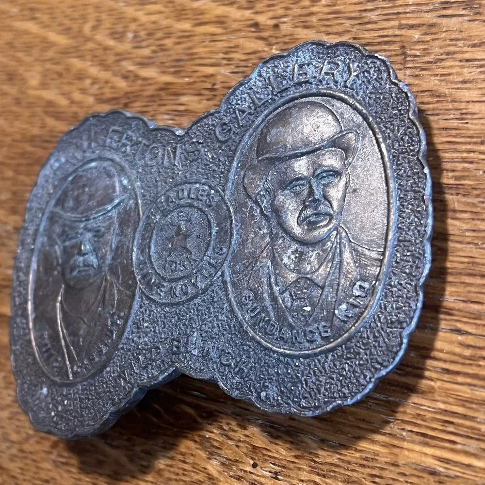 Vintage Napoleon Pinkerton Gallery Belt Buckle Butch Cassidy Sundance Kid R-36